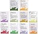 Tazo Tea Bags Sampler 40 Count Variety Gift Box, 10 Different Flavors with By The Cup Honey Sticks
