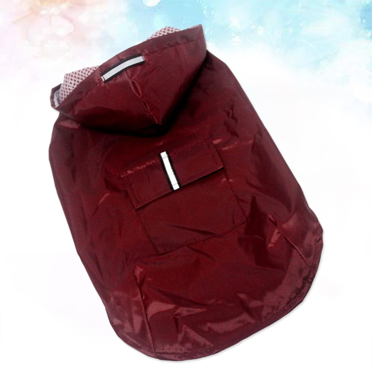 POPETPOP 3pièces Manteau De Pluie Réfléchissant pour Chiens avec Capuche Vêtement Imperméable pour Chiens Rouge Complète Et Ajustable