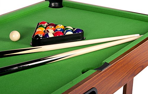 Leomark Holz Billardtisch - Classic Green - Poolbillardtisch-Set für Kinder mit Zubehör Höhe: 70 cm Abende mit Familie – Bild 6