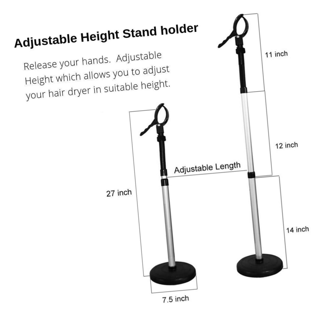 Beavorty Supporto Porta Asciugacapelli Rotante 360° con Ventosa, Installazione Facile, Mani Libere per Styling e Asciugatura dei Chioma