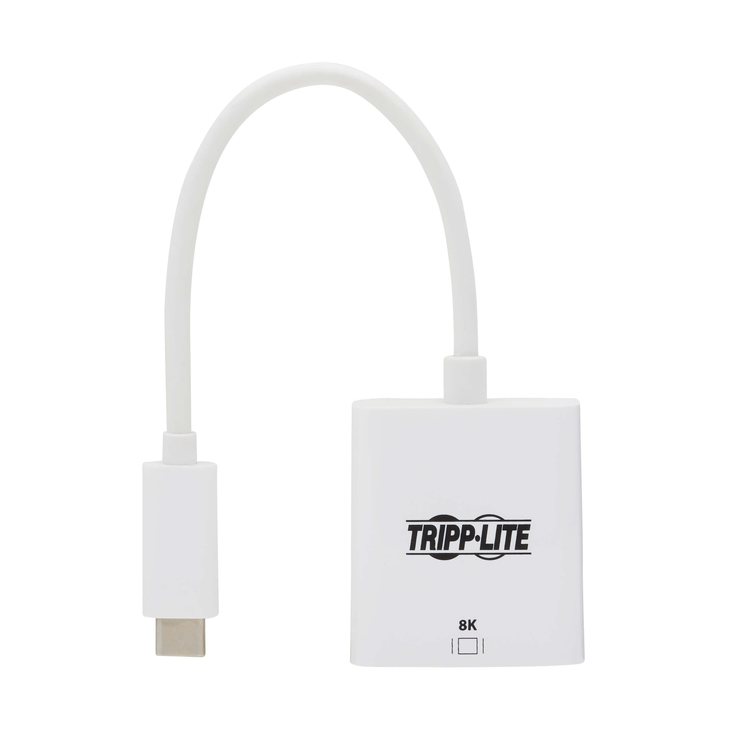 Tripp Lite Adattatore da USB-C a HDMI, 8K a 30Hz, cavo da 6", compatibile con Windows e Mac, da maschio a femmina, HDR 4:4:4, HDCP 2.3, plug-and-play, nessun software necessario, bianco, 1 anno di