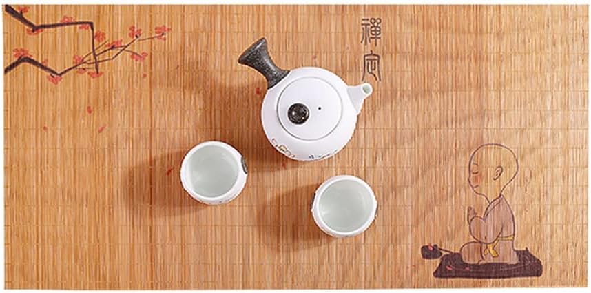 Chinese Zen Tea Mat Printed Hand-Painted Table Flag Handmade Tea Ceremony Teapot Cushion Insulation Pad Tea Towel(Black)
