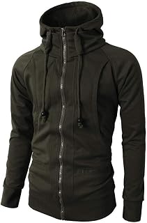 VaiKanhai Hooded Jacket for Men, Pocket Coat, Cardigan, Functional Jacket, Softshell Jacket, Coat, Wind Jacket, Slim-Fit Coats, Cardigan, Outdoor Jackets for Business, Leisure
