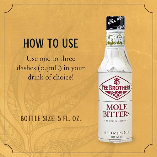 Fee Brothers Mole Cocktail Bitters - Aromatic Cocktail Mixer & Concentrated Flavoring, Gluten Free, Vegan-Friendly, 5 fl oz - Thumbnail 4