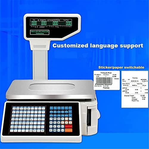 Báscula comercial digital con impresora y pantalla doble 30KG miniatura 4