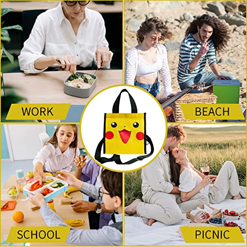 Pocket Insulated Lunch Box With Adjustable Shoulder Strap For Kids, Men/Women, Anime Reusable Lunch Bag With Bottle Holder For Office School Picnic Beach,Keep Food Cold/Warm (Pm-Pkc) #TOP5