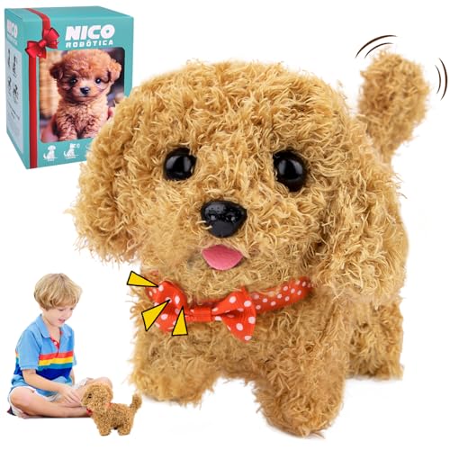 magimagi Robot Dog My Realistic Robot Puppy Interactive Plush Dog Toy Walking Barking Tail Wagging Birthday Gifts for Kids Boys Girls