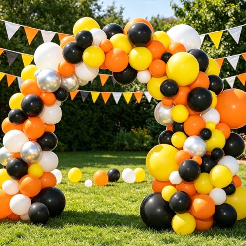 Ballons de construction orange et noir pour kit arche facile à monter - 4