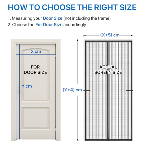 Magnetic Screen Door Heavy Duty, LOVIGA Thickened Fiberglass Screen Door Mesh, Self Sealing, Tear Resistant, Easy Assemble, Fine Mesh Keep Bugs Out 34 Inch by 81 Inch White by Loviga - Image 6
