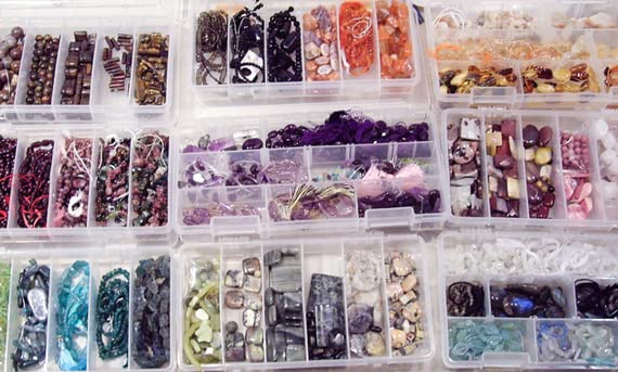 Image of 2PCS Clear Plastic Organizer Box, 24 Fixed Grids Storage Container, Jewelry Box for Beads Art DIY Crafts Jewelry Fishing Tackles, 7.56 inchx5.31 inchx0.87 inch(LxWxH) Clear White