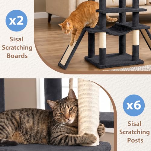 Image of Gitelsnour Cat Tree, 78.7'' Tall Tower with Extra Wide Top Platform GCT804G