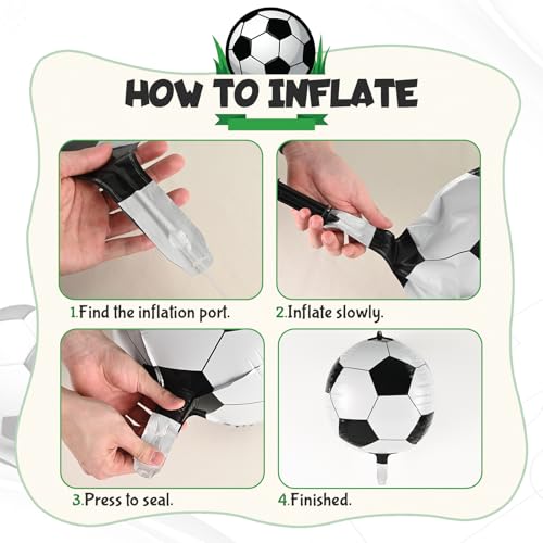 Image of Green and Black Soccer Balloons for Boys Men 12 Inch Green White Latex Soccer Balloons & 22 inch Soccer Foil Ball Gold Trophy Balloon Sports Theme Birthday Football Game Day Party Decorations Supplies