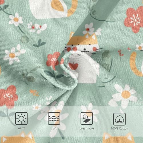 Wusikd Cartoon Cat Boys' Underwear Cotton Flower Heart Boys Briefs Soft Toddler Underwear 2T3