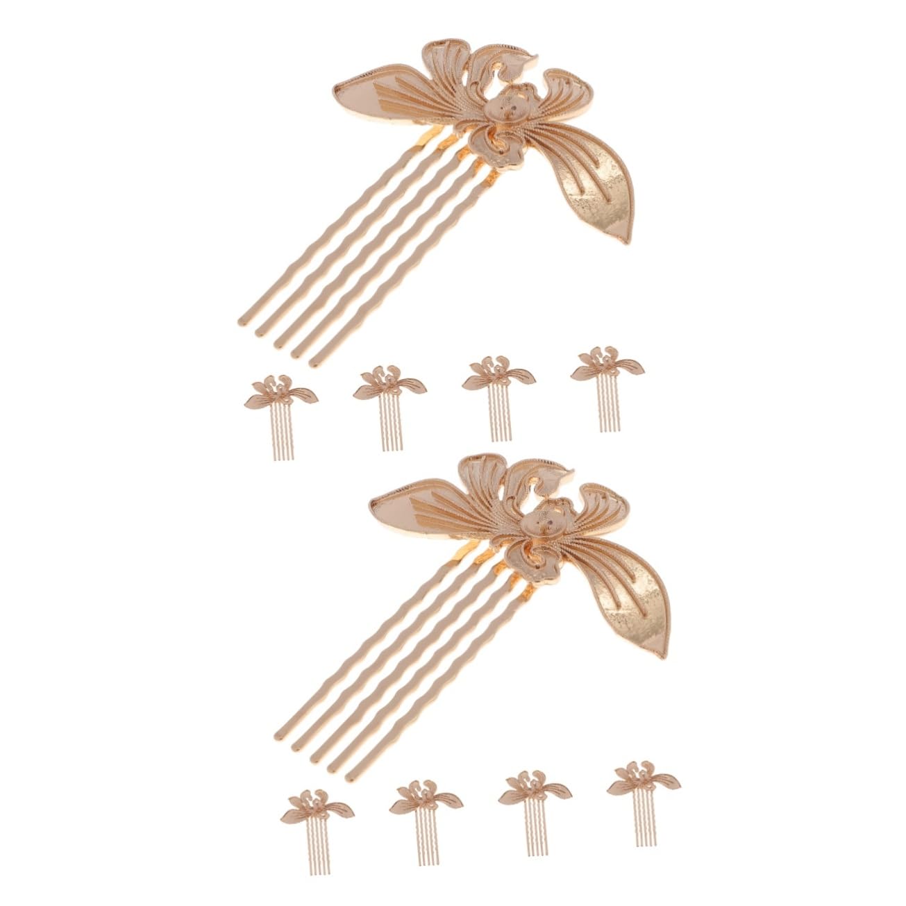 Beavorty 10 Piezas Peine Para El Pelo De Pinzas Para El Cabello De Flores Para Mujeres Pasadores De Pelo Para Mujer Palos De Pelo Retro Cobre Pensamientos Perder De Madera
