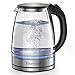 Produktbild Fourward schnellgekochener Wasserkocher mit LED blauem Licht, 2300W starke Heizleistung, 1.8 Liter extra große Karaffe aus Borosilikatglas, Trockenkochschutz, SK-602
