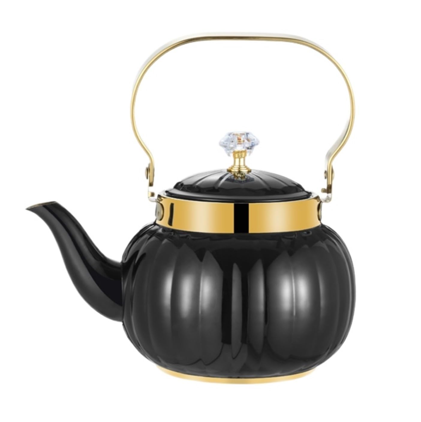 Tetera Hervidor De Agua Tetera De Acero Inoxidable Con Forma Calabaza Y Tapa Filtro Infusor For Té Suelto Teteras Para Te(Gold,1.2L)