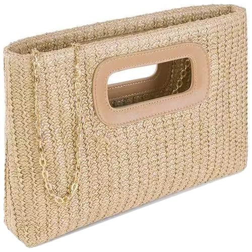 O-TBOST Straw Clutch Purses for Women Fashion Handbag Woven Crossbody Bag for Summer Beach
