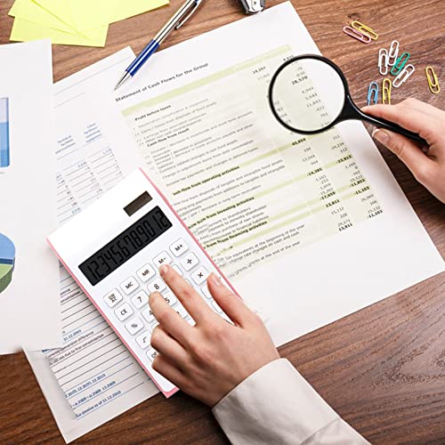 Pink Calculator, Upiho Pink Office Supplies And Accessories, 10 Digits Solar Battery Basic Office Calculator, Dual Power Desktop Calculator With Large Lcd Display, School Supplies #TOP5