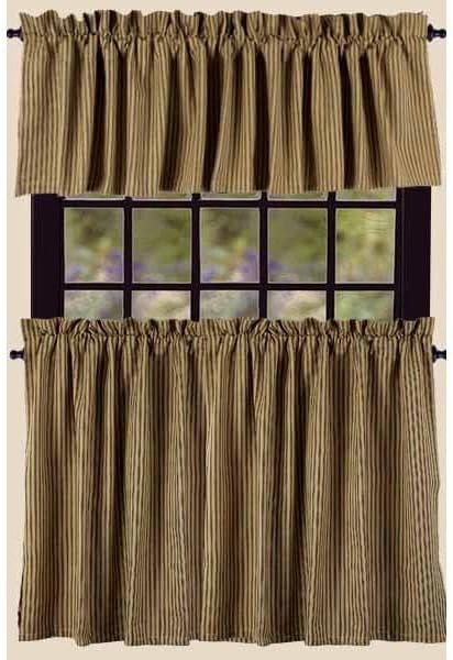 York Ticking Black - Nutmeg Cotton 72" x 36" (2 pcs) Tiers