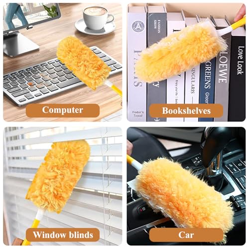 Image of JMIATRY 60PCS Disposable Duster Refills for Swiffer Duster Refills 360 Degree Duster Pads Heavy Duty Duster Refill with Adjustable Handle Disposable Duster for Cleaning Home, Office