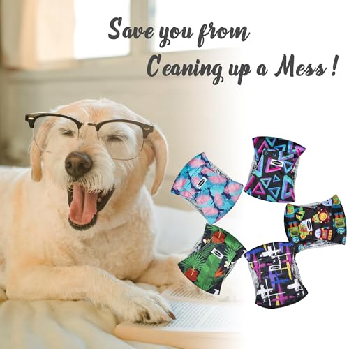 Image of Tuiskusa Male Dog Diapers, 5 Pack, Medium, Colorful, Male Dogs, Dog Incontinence Protectors