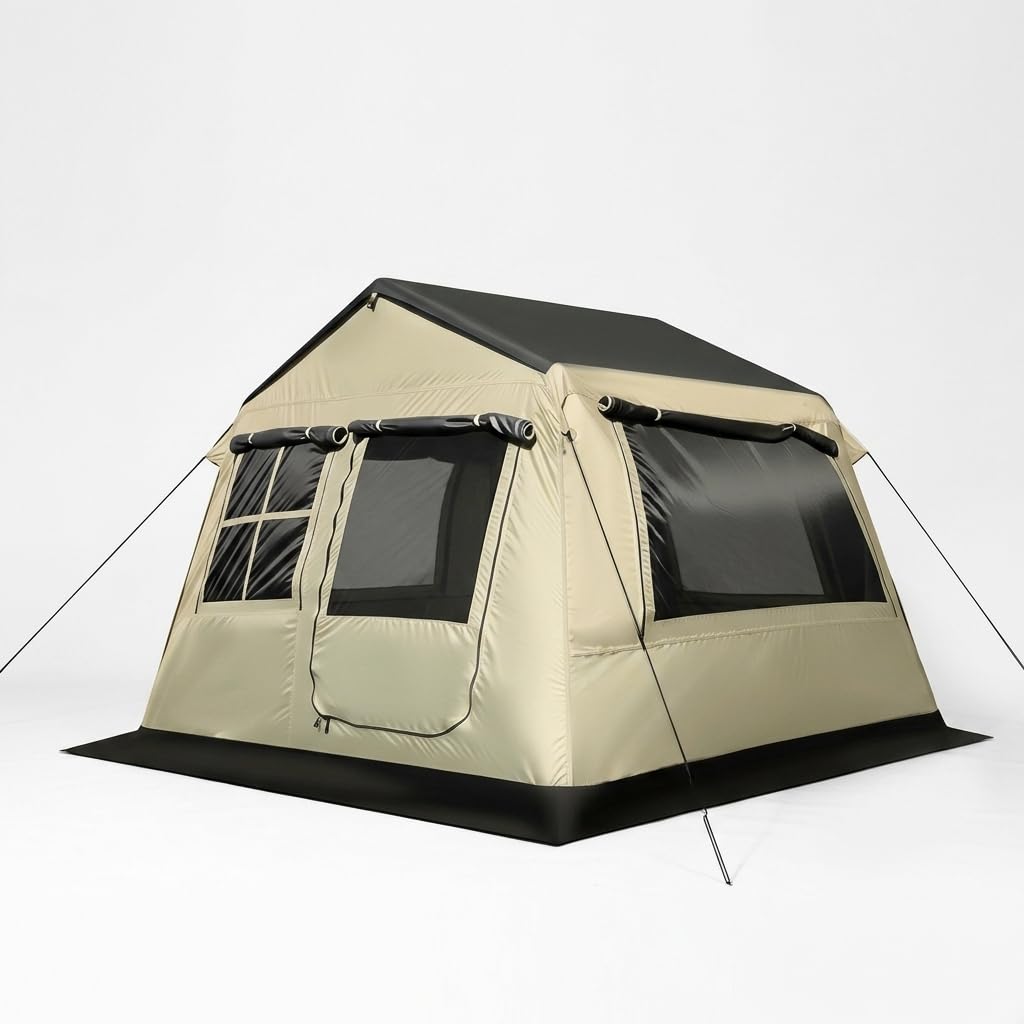 Tenda Campeggio Gonfiabile Automatica per 4-7 Persone, Montaggio Rapido, Impermeabile, con Pompa Elettrica