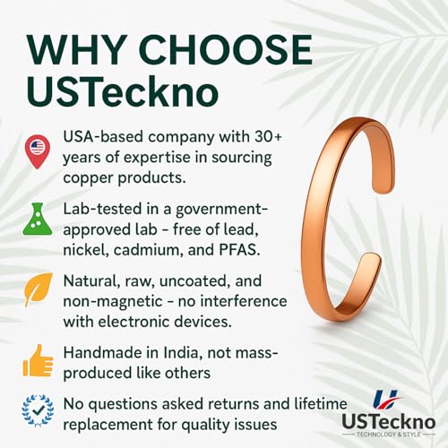 Hand Forged 100% Pure Copper Bracelet. Made with Solid High Gauge Copper and Health benefits. Enhance your well-being in style…4