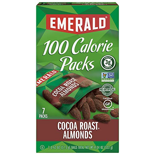 Emerald Nuts Cocoa Roast Almonds, 100 Calorie Packs, 7 Count (Pack of 12)