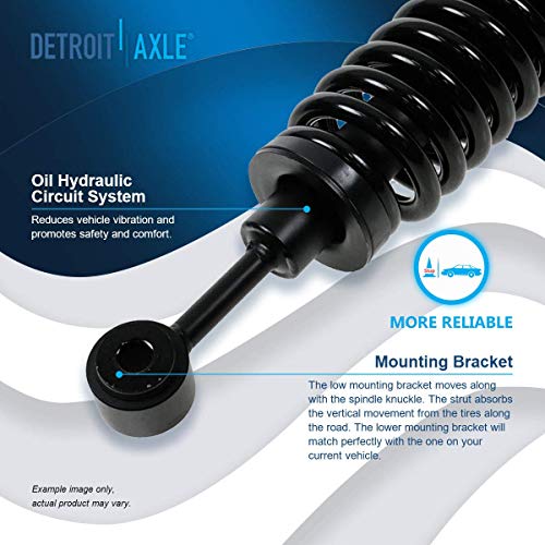 Image of Detroit Axle - 2 Front Ready Struts for 2003-2006 Ford Expedition Lincoln Navigator 2004 2005 Complete Struts with Coil Spring Assembly Front Pair Strut Shock Set Replacement
