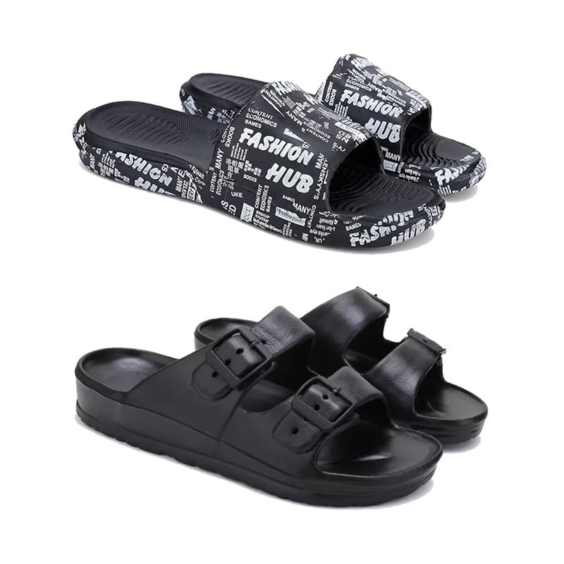 Image of WINGSCRAFT-Lightweight Classic Clogs || Sandals with Slider Adjustable Back Strap for Men-Combo(2)-3103-3113