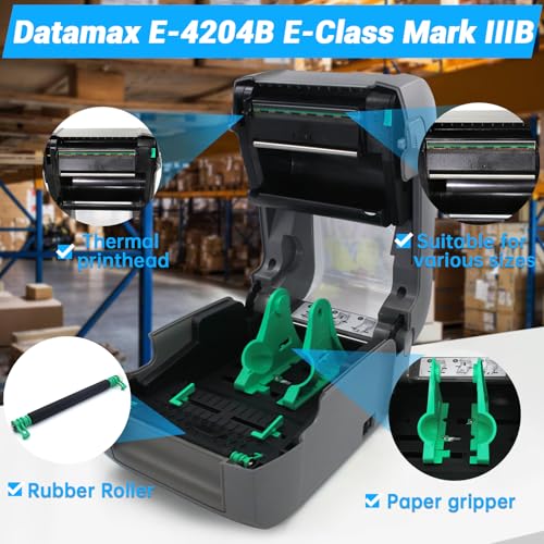 Image of GETPARTS EB2‑00‑0JP00B00 Datamax E-Class E-4204B Mark III Basic Label Printer Model 4 IPS USB2.0 &Serial Interface, No Ribbon Required