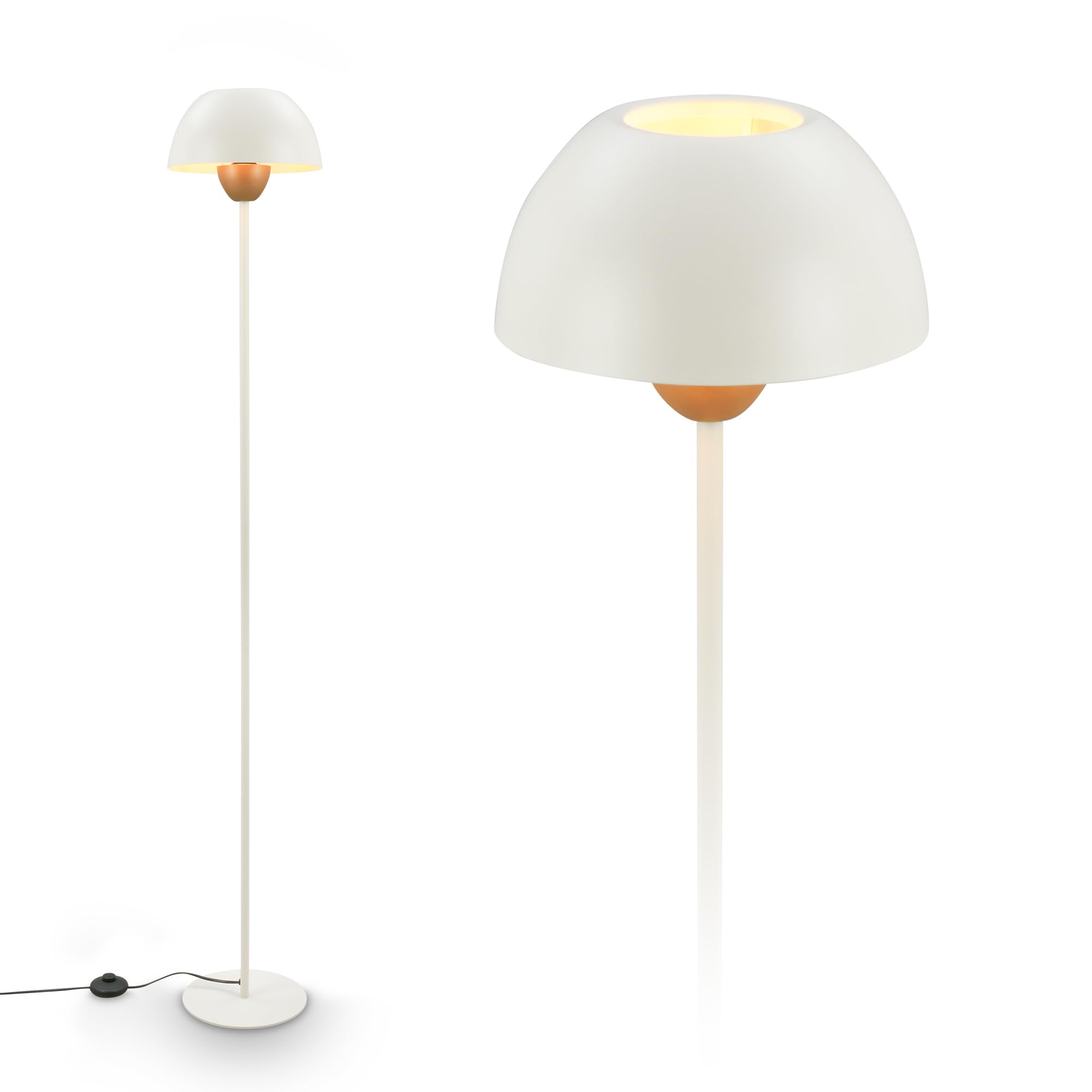 BRILONER - Stehlampe mit Fußtaster, E27 Fassung, max. 10W, Leselampe, Wohnzimmerlampe, Schlafzimmer Deko, Deckenfluter, Standleuchte, Stehleuchte, 25 x 156,5 cm (DxH), Coffee