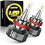 AUXITO H8/H9/H11 LED Light Bulbs, 500% Brighter, Mini Size, 80W 16,000LM Per Pair, CanBus Ready, Beam Adjustable Lamp Conversion Kit, 6500K White, Pack of 2