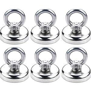 Aoligei Neodym-Magnethaken 6er Pack 40 kg