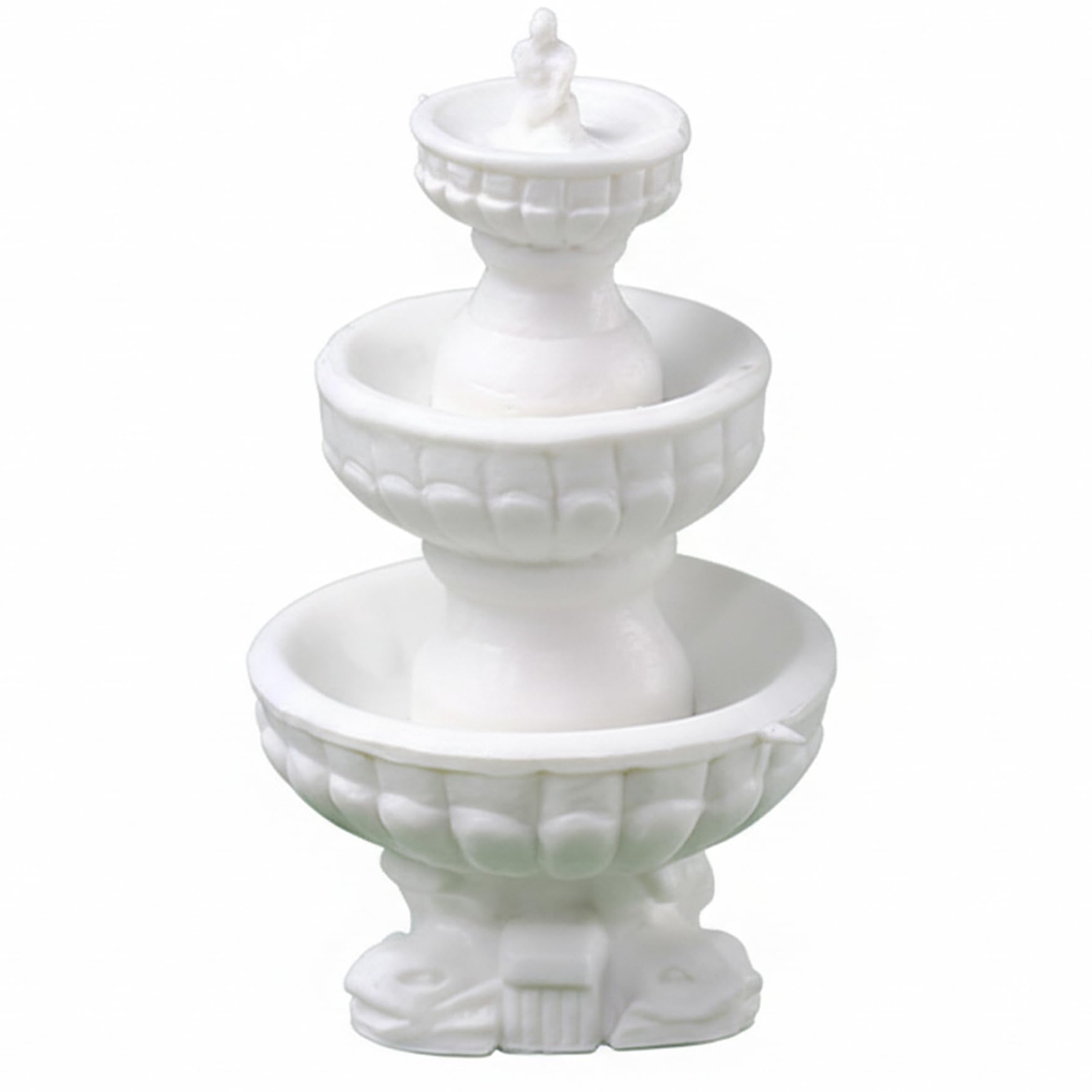 Bonalake White Mini Water Fountain, Exquisite Mini Fountain - Abs Dollhouse Miniatures For Garden, Plaza & Scenes Dollhouse Miniatures