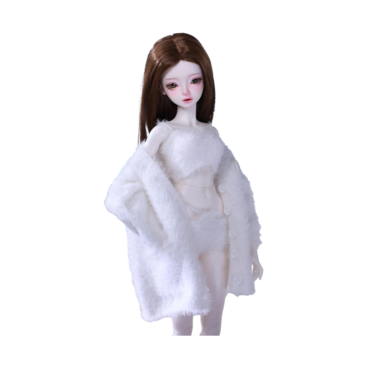 Doll Clothes Set for BJD, Resin Toy Accessories Cardigan+ Vest+ Pants (White, for 1/4 BJD) — image 1