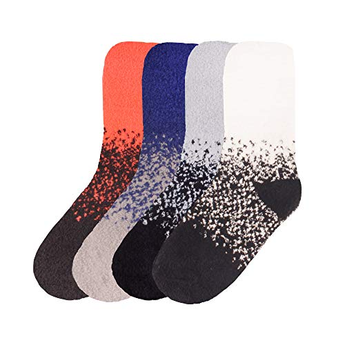 Image of BambooMN Colorful Fuzzy Socks - Assorted Super Soft Warm Microfiber Comfy Home Socks - Value Pack