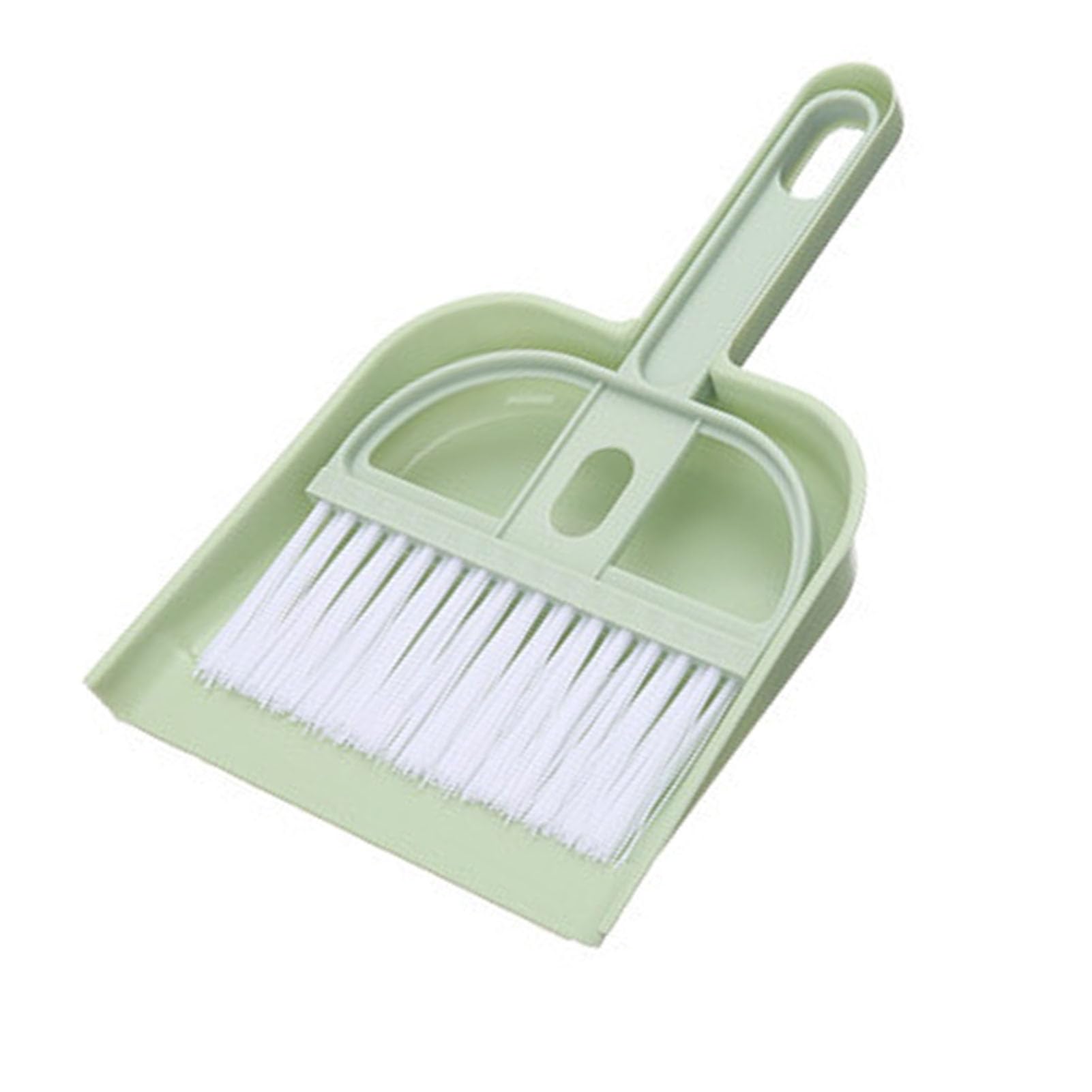 Small Broom and Dustpan Set, Mini Hand Broom and Dustpan Set Plastic Brush Set Desktop Broom and Dustpan for Desk, Home, Kitchen, Cars, Animal Waste (Nordic Green)