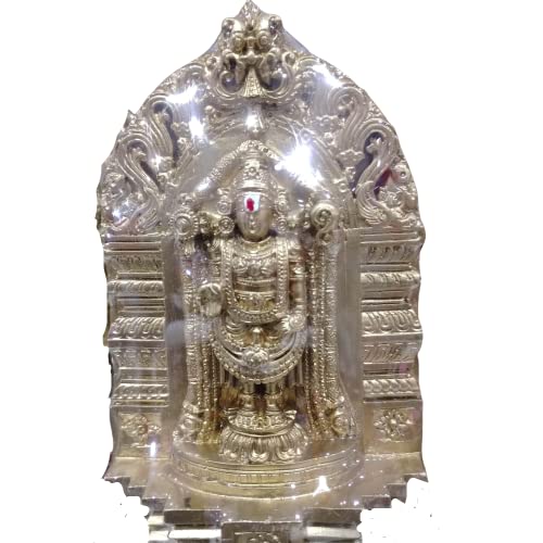 HEENA HOME DECOR Lord SRI Balaji/VENKATESHWARA/Vishnu/SRI VARI Golden Colour Idol 11 CM Height