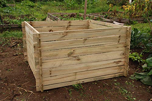 Primrose 893L Easy Load Slatted Composter Wooden Pressure Treated Compost Bin 113cm x 113cm