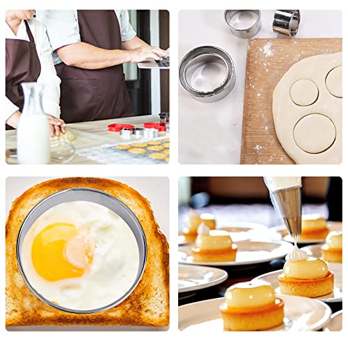 2Wdecor 20 Pcs Mini Geometric Metal Cookie Cutters Set Fun Stainless Steel Biscuit Molds (Rectangular, Oval, Round, Square, Triangle) For Kitchen thumb #4