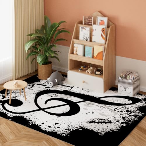 Tapete Decorativo con Notas Musicales 150x203 cm miniatura 5