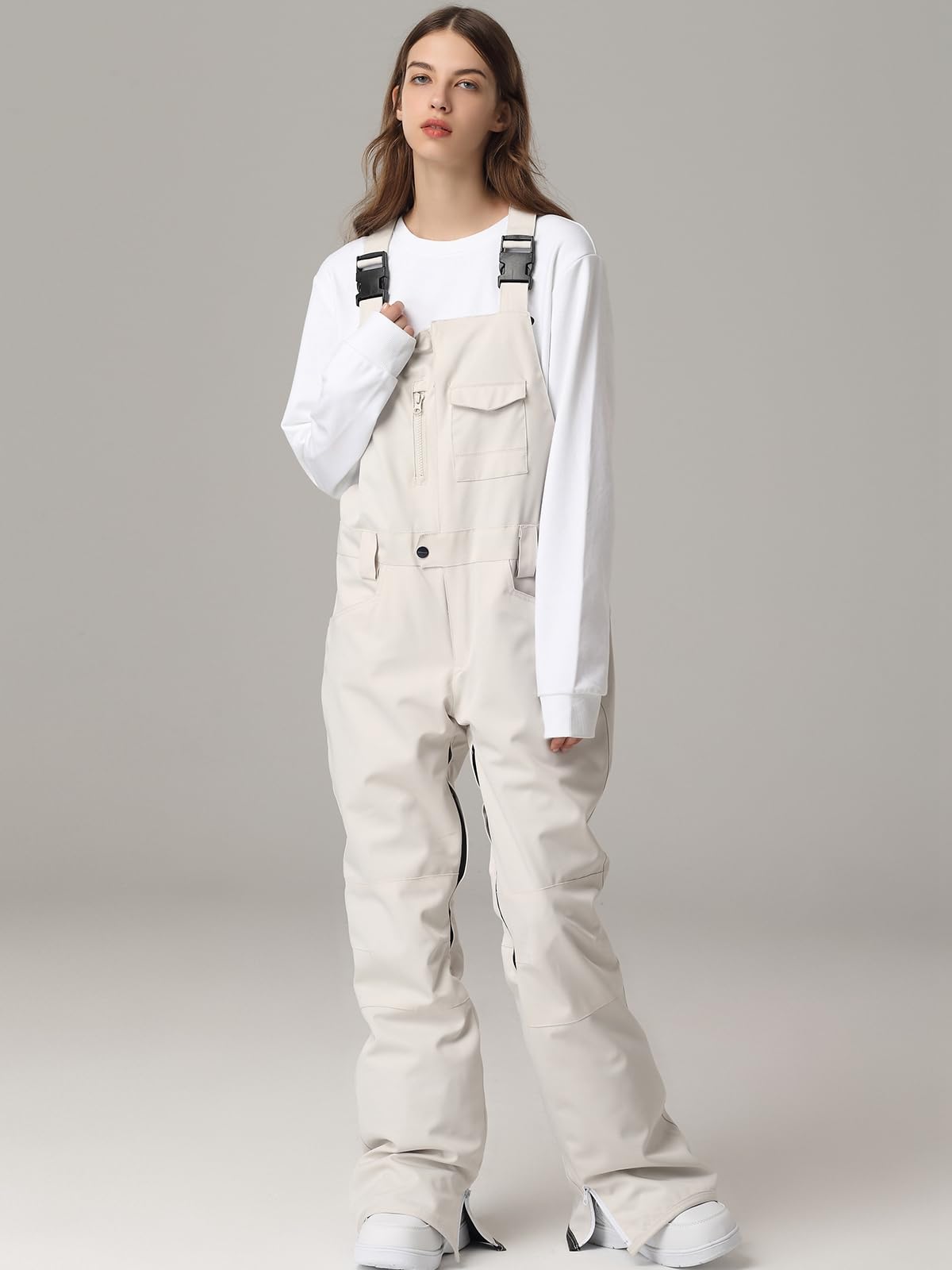 HOUZONIY Pantaloni da Sci da Donna, Bavaglino da Neve, Impermeabili, Antivento, isolati, Resistenti all'Usura, Salopette, Escursionismo, Arrampicata