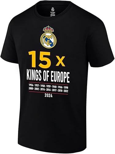 Icon Sports - Camiseta de algodón con licencia oficial del Real Madrid, diseño de Real Madrid