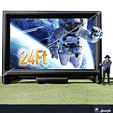 Sewinfla 24Ft Inflatable Projector Screen with Blower Support Front and Rear Projection Blow Up Outd