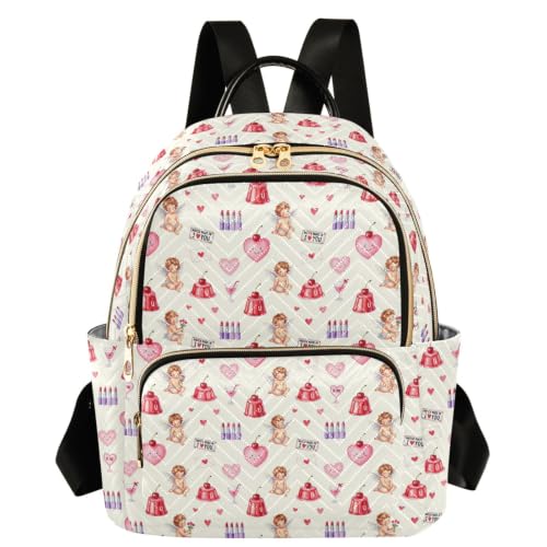 Mochila con múltiples bolsillos estilo vintage collage artístico S para paseo mujer