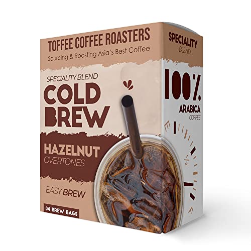 Image of Toffee Coffee Roasters | Hazelnut Cold Brew Packs | As Seen On Shark Tank | Set of 3 | Makes 12 Cups | 3 Step Brew - No Equipment Required | 100% Arabica
