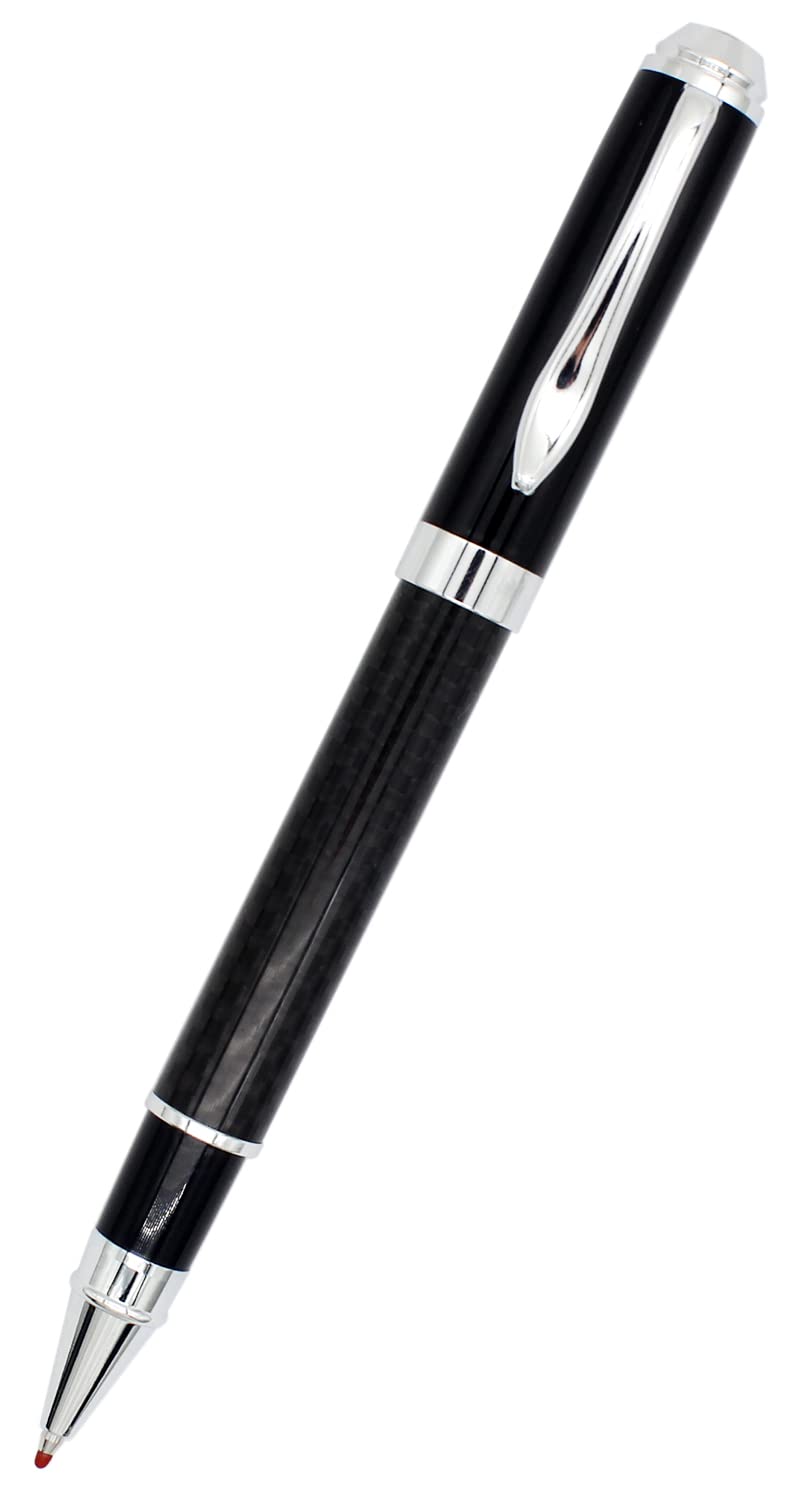 Gullor Carbon Fiber Rollerball Fine Point, Refillable Smooth Writing Pen Black Ink with Gift Box - Image 3