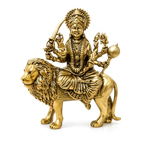 Image of Brass Durga Maa Ji Idol, Vastu Remedy for Protection (4 Inch, 200 g)