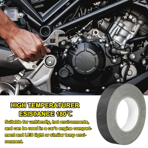 Image of MECCANIXITY Insulating Acetate Cloth Adhesive Tape, 1.2in x 98ft Black Electrical Heat Resistant Fabric Tape with Paper for Laptop Electric Automotive Guitar Repair Wire Harness